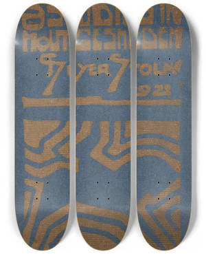 Triptych art skateboard deck of Reijer Stolk Het Paard by Reijer Stolk (1896-1945)