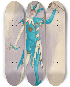 Triptych art skateboard deck of Will R Barnes Comic Opera 2 by Will R Barnes (1939)
