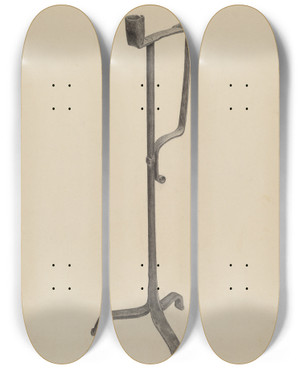Triptych art skateboard deck of Benjamin Resnick Rush Light And Candle Holder by Benjamin Resnick