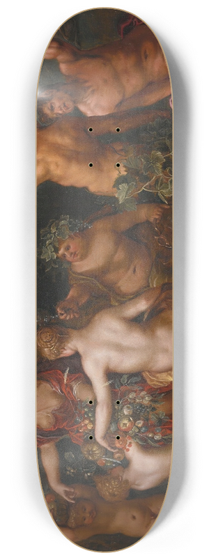 Jan Brueghel the Younger - The Feast Of Bacchus 8.25 inch art skate deck Jan Brueghel the Younger - The Feast Of Bacchus 8.25 inch art skate deck