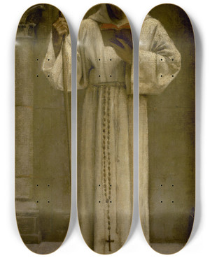 Triptych art skateboard deck of Pascaladolphejean Dagnanbouveret Saint Herbland by Pascal-Adolphe-Jean Dagnan-Bouveret (1852-1929)