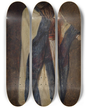 Triptych art skateboard deck of Charles Rauch Beduine by Charles Rauch (1791-1857)
