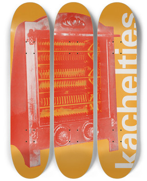 Triptych art skateboard deck of Bram Engelse Kacheltjes by Bram Engelse (20-)
