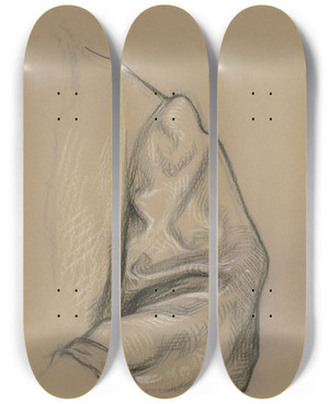 Triptych art skateboard deck of Victor Mller Linker Rmel Mit Andeutung Der Schulter_1 by Victor Muller (1829-1871)