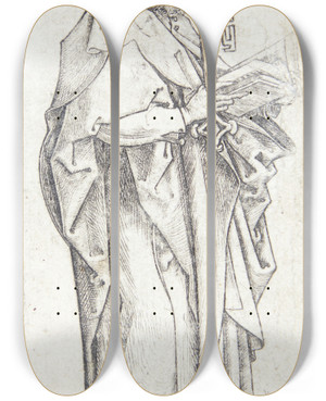 Triptych art skateboard deck of Martin Schongauer Apostlen Peter by Martin Schongauer (1435-1491)