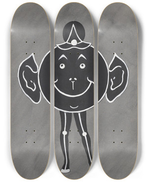 Triptych art skateboard deck of Will R Barnes Back Of Good Days by Will R Barnes (1939)