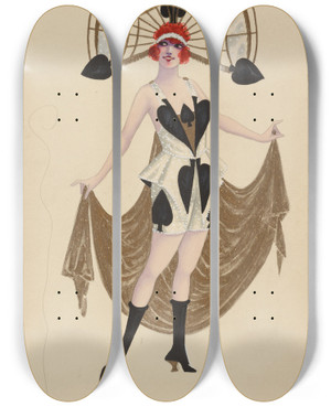 Triptych art skateboard deck of Will R Barnes 82Spades by Will R Barnes (1939)