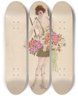 Triptych art skateboard deck of Will R Barnes 5Azelias Sic by Will R Barnes (1939)