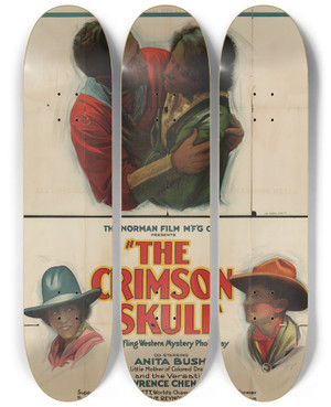 Triptych art skateboard deck of Ritchey Lith Corp The Crimson Skull_2 by Ritchey Lith Corp (19-20-)