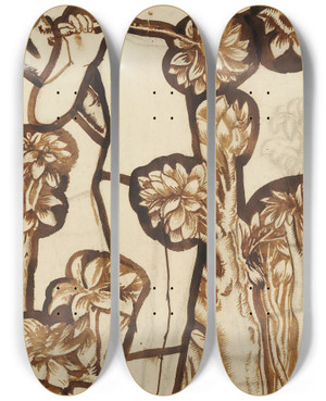 Triptych art skateboard deck of Sir Edward Coley Burnejones Adam by Sir Edward Coley Burne-Jones (1833-1898)