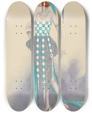 Triptych art skateboard deck of Will R Barnes Untitled_69 by Will R Barnes (1939)