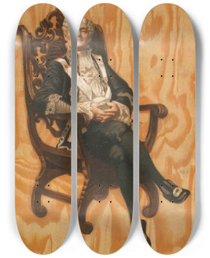 Triptych art skateboard deck of Us Lithograph Co Joseph Jefferson by U.S. Lithograph Co. (19-20-)