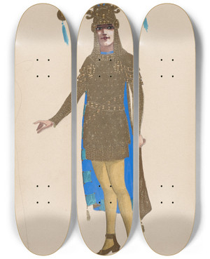 Triptych art skateboard deck of Will R Barnes Untitled_9 by Will R Barnes (1939)