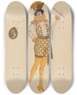 Triptych art skateboard deck of Will R Barnes 1Orangeboys by Will R Barnes (1939)