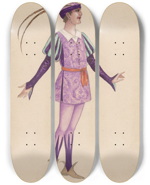 Triptych art skateboard deck of Will R Barnes Youth by Will R Barnes (1939)
