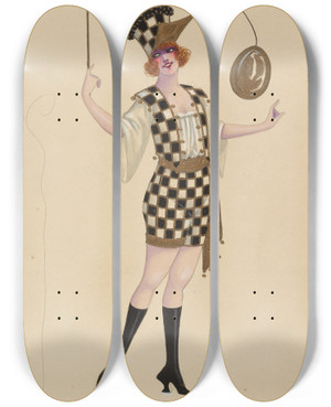 Triptych art skateboard deck of Will R Barnes 13Blackboys by Will R Barnes (1939)