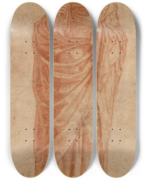 Triptych art skateboard deck of Francesco Morone Standing Saint by Francesco Morone (1471-1529)