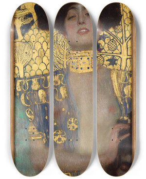 Triptych art skateboard deck of Gustav Klimt Judith by Gustav Klimt (1862-1918)
