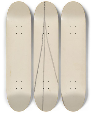 Triptych art skateboard deck of Benjamin Resnick Candle Holder by Benjamin Resnick