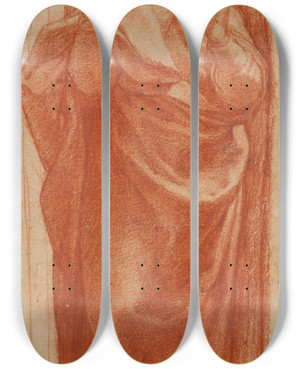 Triptych art skateboard deck of Girolamo Muziano Stehender Aufblickender Knig Mit Lilienzepter by Girolamo Muziano (1532-1592)