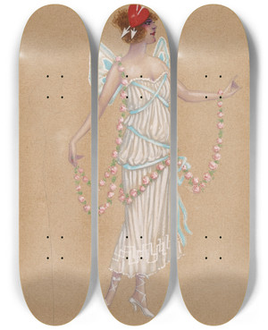 Triptych art skateboard deck of Will R Barnes 8Love by Will R Barnes (1939)