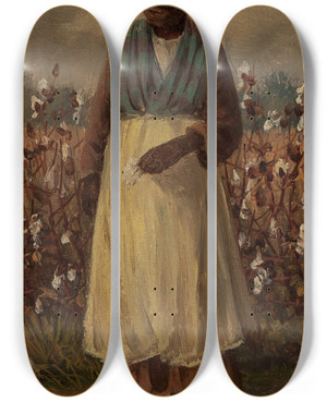 Triptych art skateboard deck of William Aiken Walker Cotton Picker_2 by William Aiken Walker (1838-1921)
