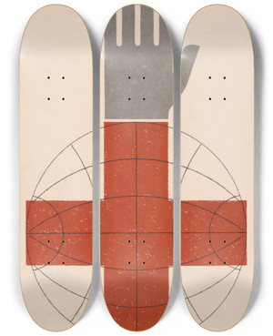 Triptych art skateboard deck of Matthew Liebowitz Give by Matthew Liebowitz (1918-1974)