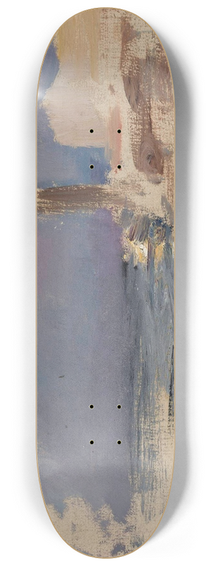 Jan Cigliski - Moonlit landscape with water and architecture. From the journey to Constantinople 8.25 inch art skate deck