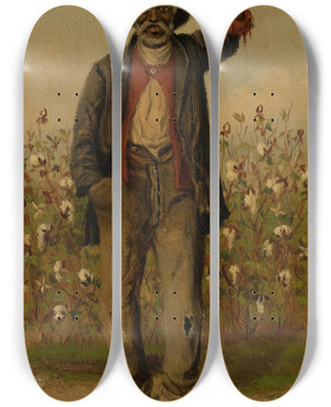 Triptych art skateboard deck of William Aiken Walker Standing Man by William Aiken Walker (1838-1921)