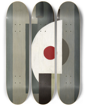 Triptych art skateboard deck of Ragnhild Keyser Armour by Ragnhild Keyser (1889-1943)
