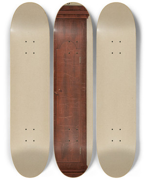 Triptych art skateboard deck of Anne Ger Shaker Clock by Anne Ger