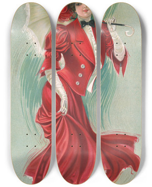 Triptych art skateboard deck of Gray Litho Co Laurette by Gray Litho Co (19-20-)