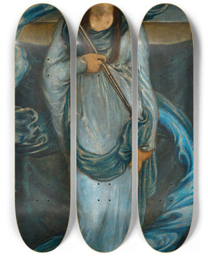 Triptych art skateboard deck of Simeon Solomon Night_1 by Simeon Solomon (1840-1905)