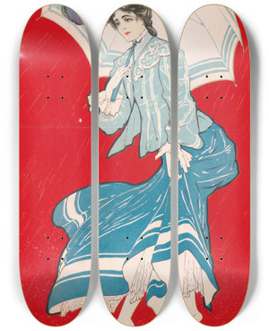 Triptych art skateboard deck of Gray Litho Co A Rainy Daisy by Gray Litho Co (19-20-)