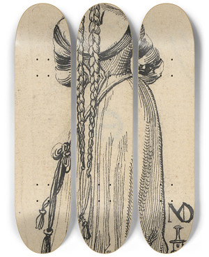 Triptych art skateboard deck of Niklaus Manuel Tchterli by Niklaus Manuel (1484-1530)