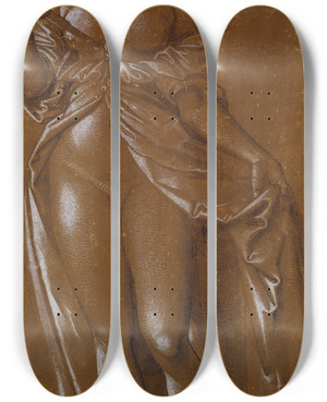 Triptych art skateboard deck of Hans Baldung Lucretia by Hans Baldung (1484-1545)