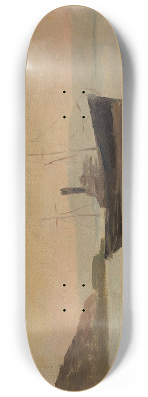 Jan Cigliski - Ship on the Black Sea. From the journey to Constantinople 8.25 inch art skate deck