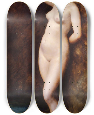Triptych art skateboard deck of Carolusduran Andromde by Carolus Duran (1837-1917)