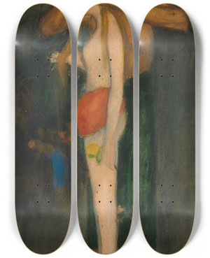 Triptych art skateboard deck of Karl Isakson Sifs Hr by Karl Isakson (1878-1922)