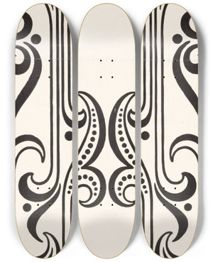 Triptych art skateboard deck of Carel Adolph Lion Cachet Siermotief_1 by Carel Adolph Lion Cachet (1864-1945)
