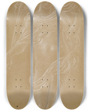 Triptych art skateboard deck of Simeon Solomon Hymen With A Flaming Torch by Simeon Solomon (1840-1905)