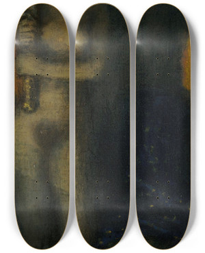 Triptych art skateboard deck of Franz Von Stuck Judith And Holofernes Study by Franz Von Stuck (1863-1928)