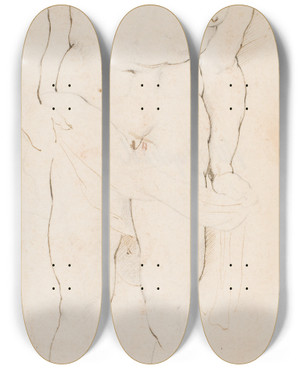 Triptych art skateboard deck of Willem Panneels Kristi Db by Willem Panneels (1600-1634)