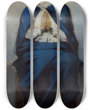 Triptych art skateboard deck of Jeanjosephbenjamin Constant The Immaculate Conception by Jean-Joseph-Benjamin Constant (1845-1902)