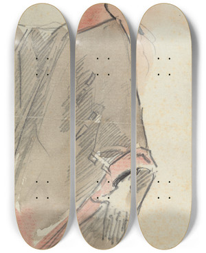Triptych art skateboard deck of Philip William May Wild Indian by Philip William May
