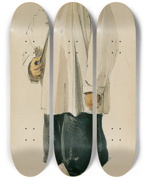Triptych art skateboard deck of Joseph Selleny Chinese_2 by Joseph Selleny (1824-1875)
