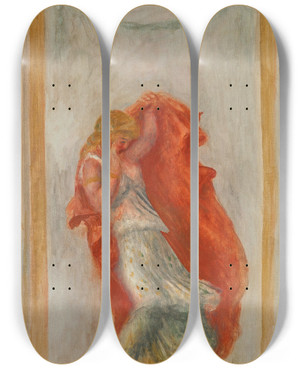 Triptych art skateboard deck of Pierreauguste Renoir Panneau Pour Dipe Jocaste by Pierre-Auguste Renoir (1841-1919)