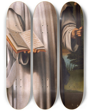 Triptych art skateboard deck of Joan Macip Saint Bruno by Joan Macip (1507-1579)