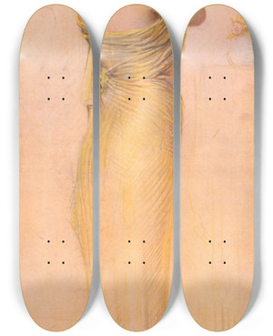 Triptych art skateboard deck of G Bouy Camille by G Bouy (19-20-)