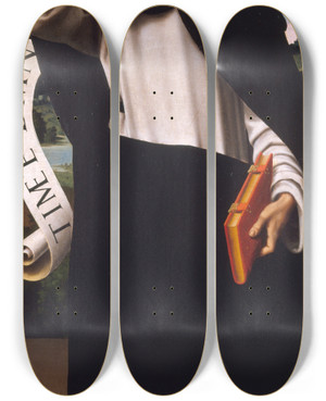 Triptych art skateboard deck of Joan Macip San Vicente Ferrer by Joan Macip (1507-1579)